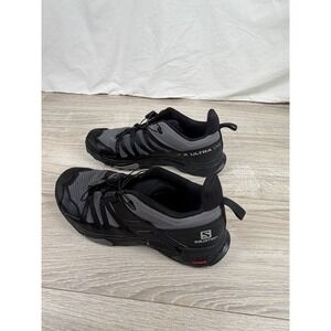 Salomon X Ultra 04 Mens Hiking Shoes Black Magnet Grey Low Top 413856 Size 10.5